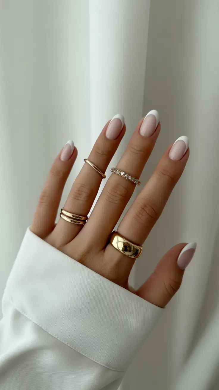 Round fall nails 2025 Modern Soft French Twist