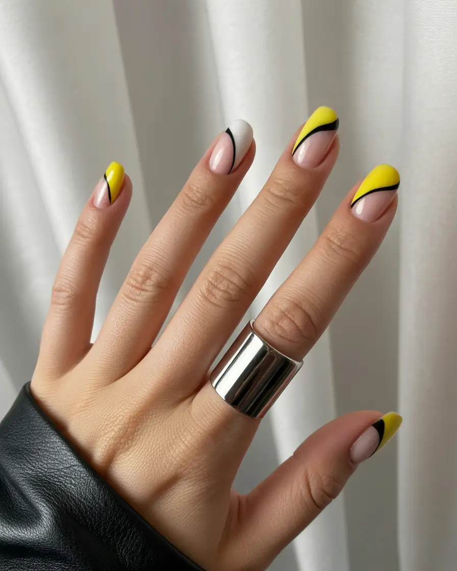 Fall Short Yellow Pop with Bold Black Curves