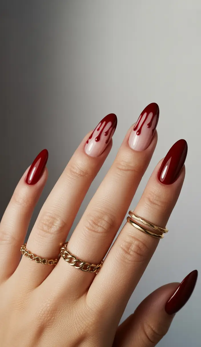 Fall Red Vampy Red Drip Drama