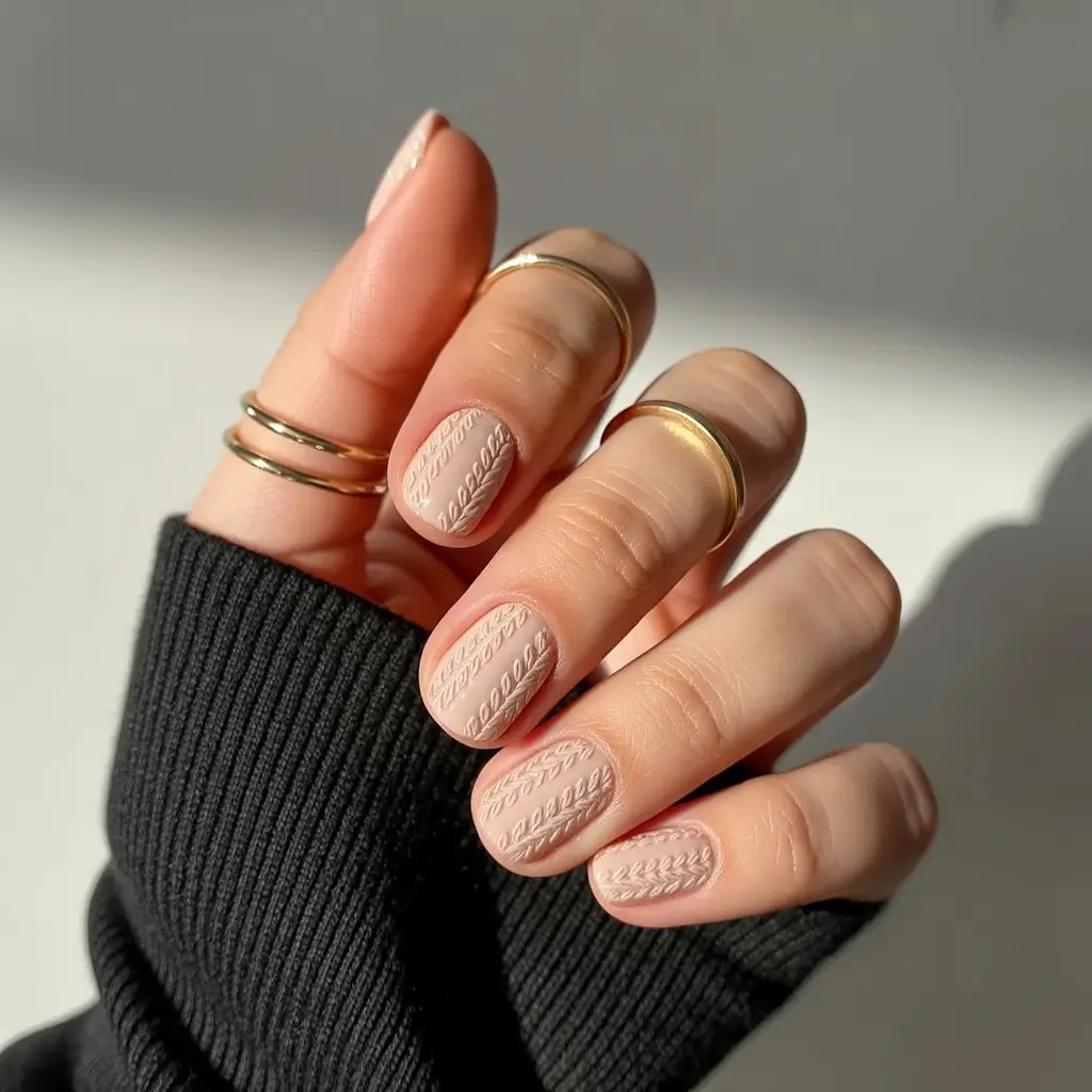 Fall simple Cozy Sweater Texture in Soft Beige