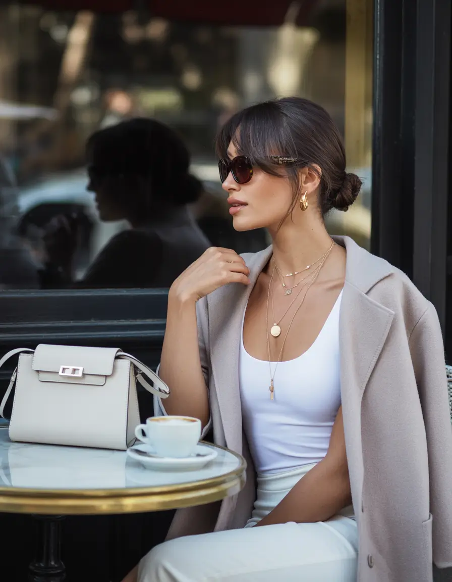 September outfits Soft Neutrals & Gold Accents: Luxe Simplicity at Its Best