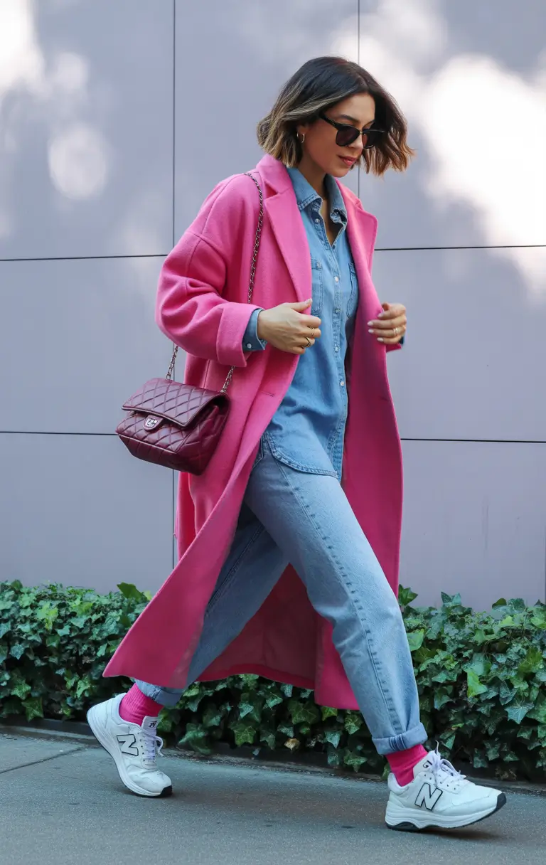 September outfits Bubblegum Brilliance Meets Street-Ready Denim