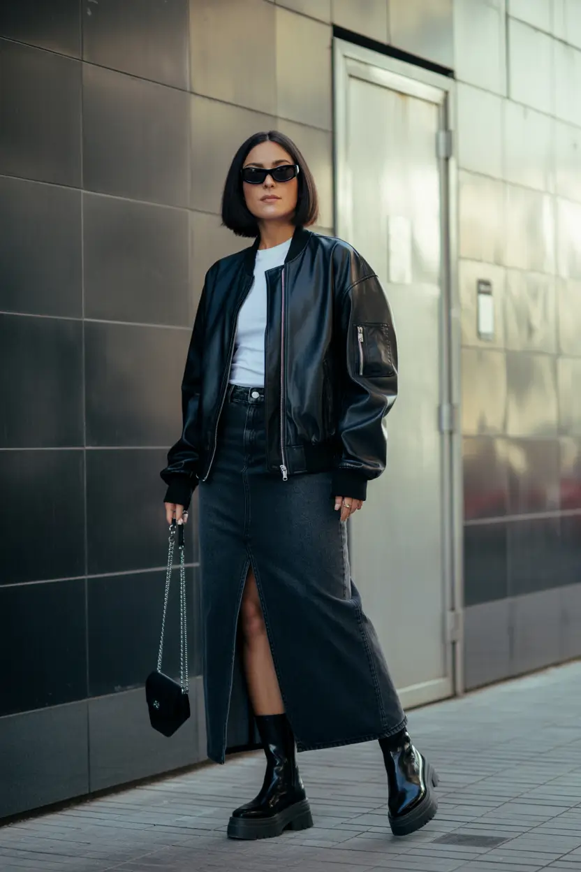 September outfits Monochrome Edge with a Streetwear Twist