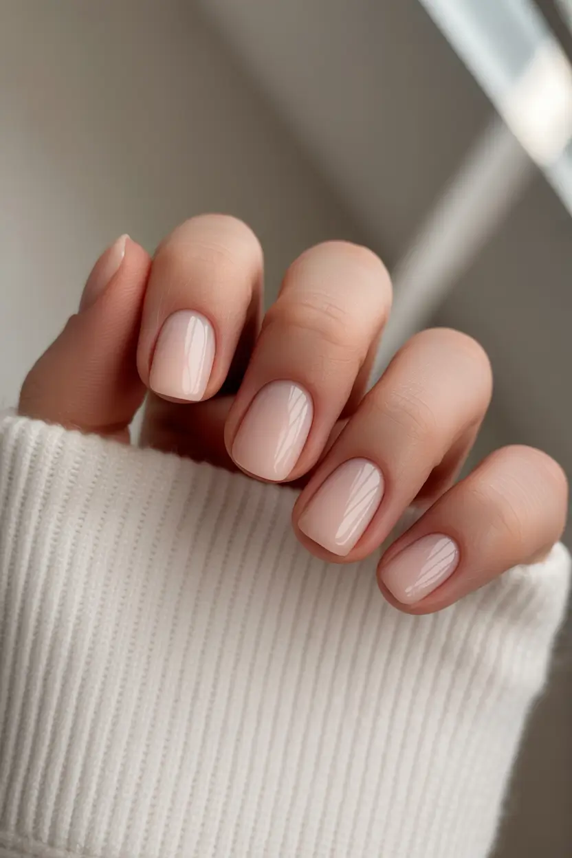 Cashmere Cream Short Square+Subtle fall nails 2025