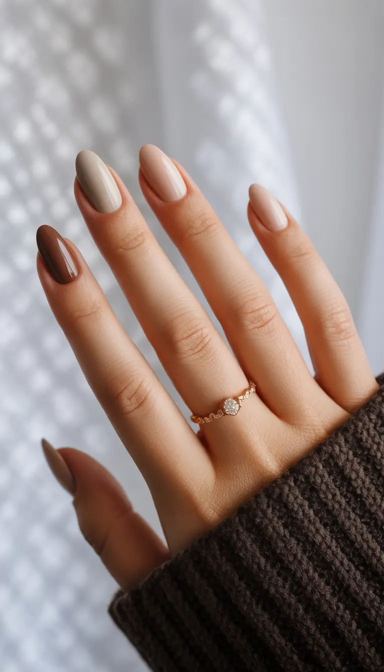 Cocoa Gradient Harmony+Subtle fall nails 2025
