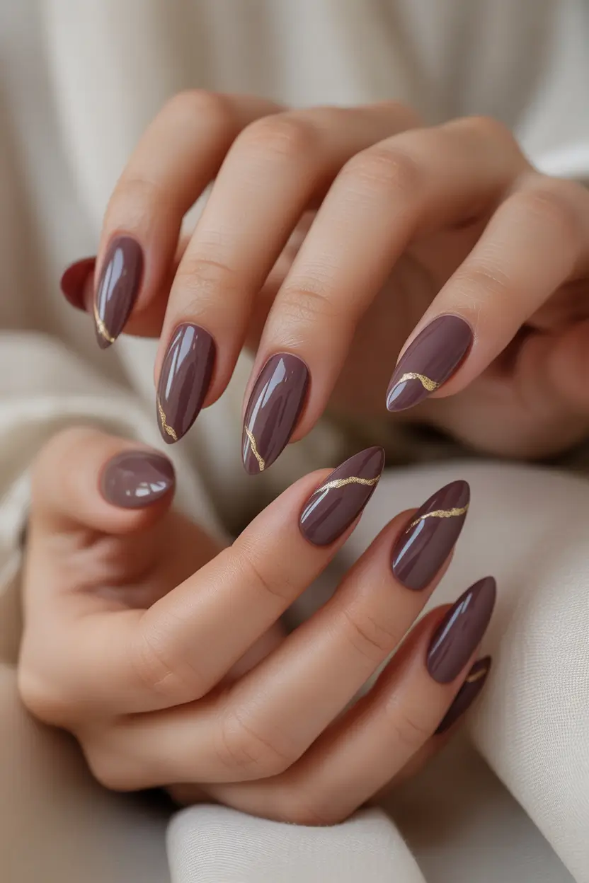 Mocha Gold Sophistication+Subtle fall nails 2025