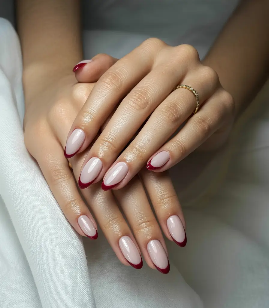 Cranberry Crescent Tips+Subtle fall nails 2025