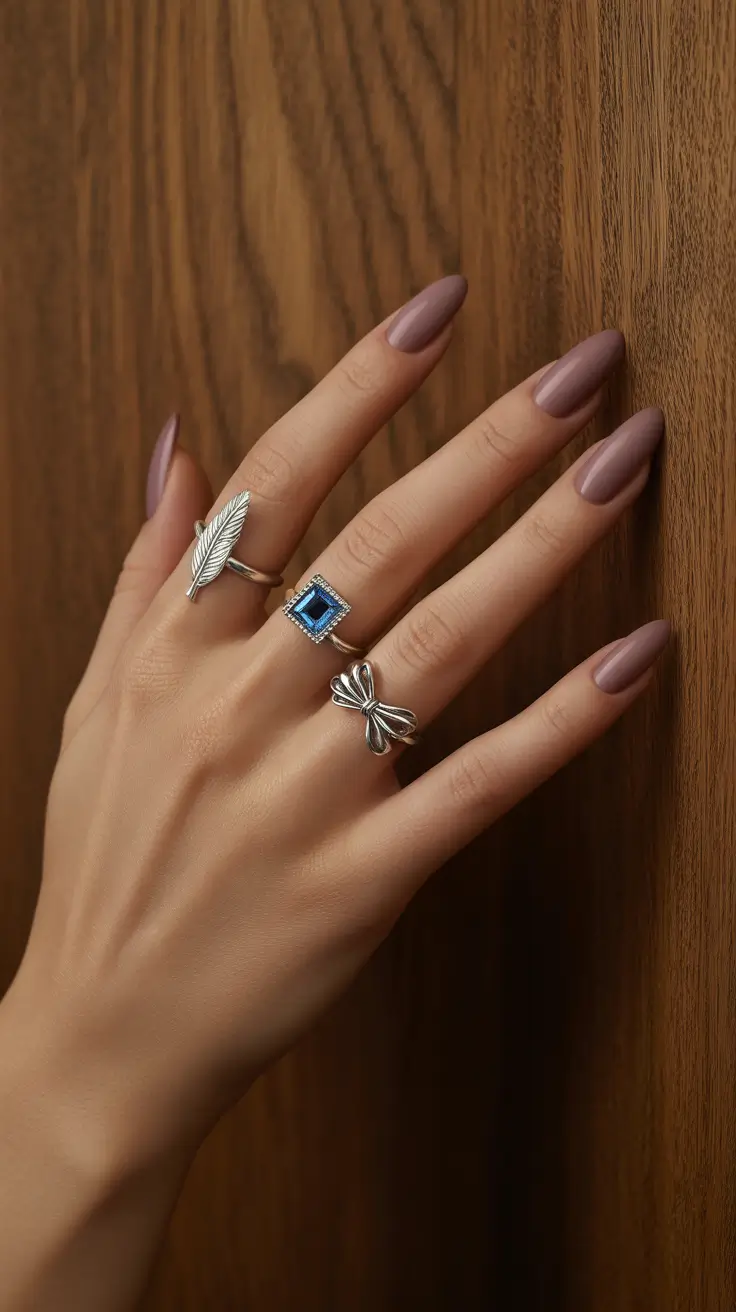 Mauve Matte Mystery+Subtle fall nails 2025