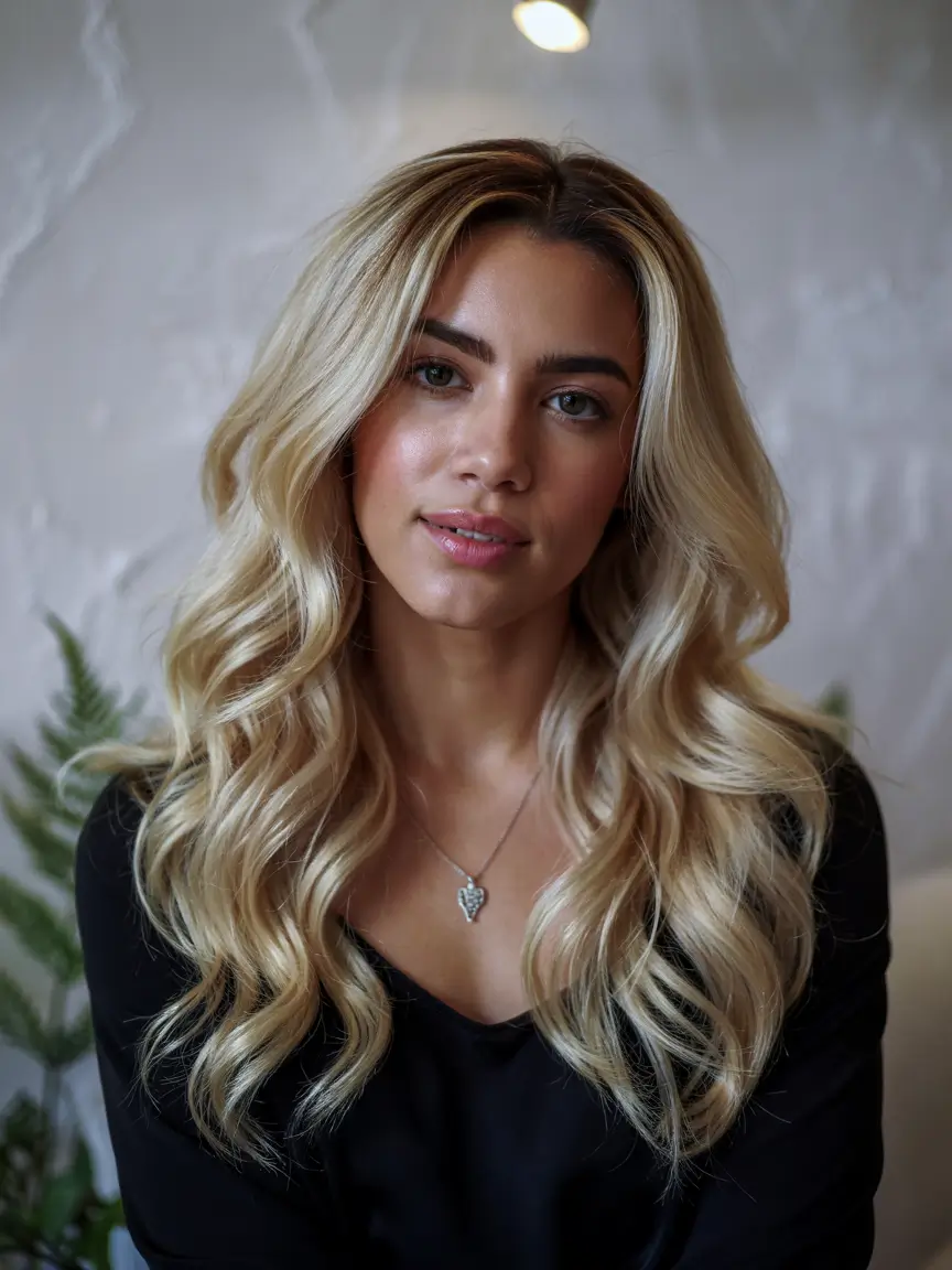 Fall Hair Color Ideas for Deep Skin+Honey Blonde Glam for a Bold Fall Refresh