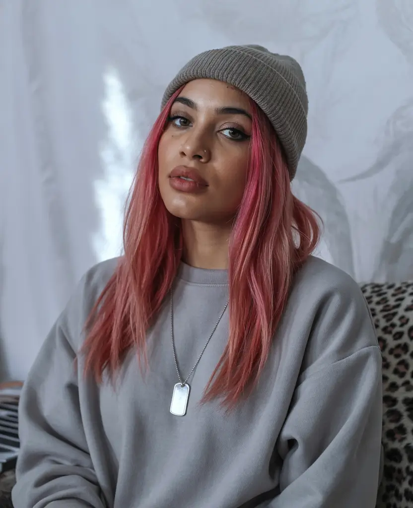 Fall Hair Color Ideas for Deep Skin+Dusty Rose Street Edge