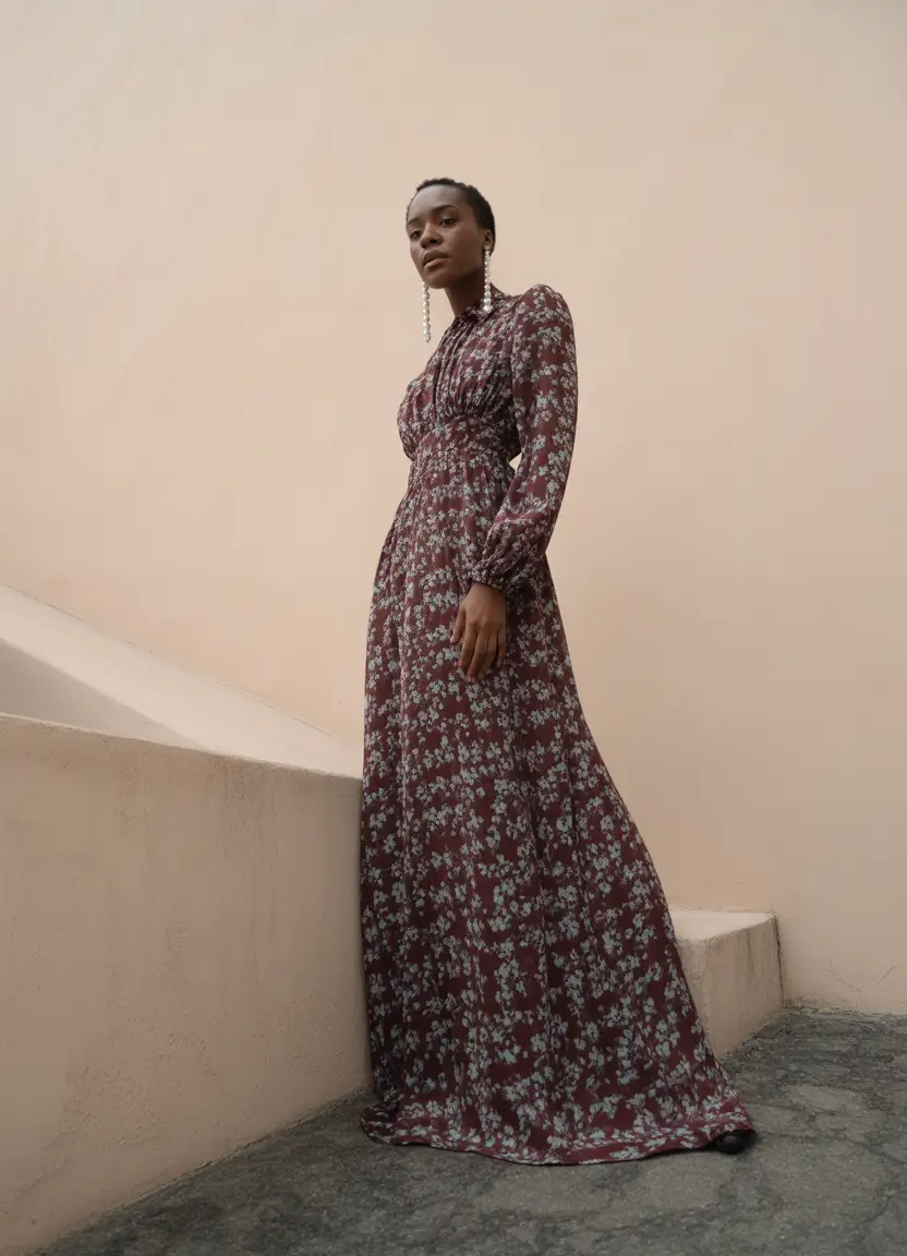 fall outfits for black women Burgundy Drama & Floor-Length Elegance