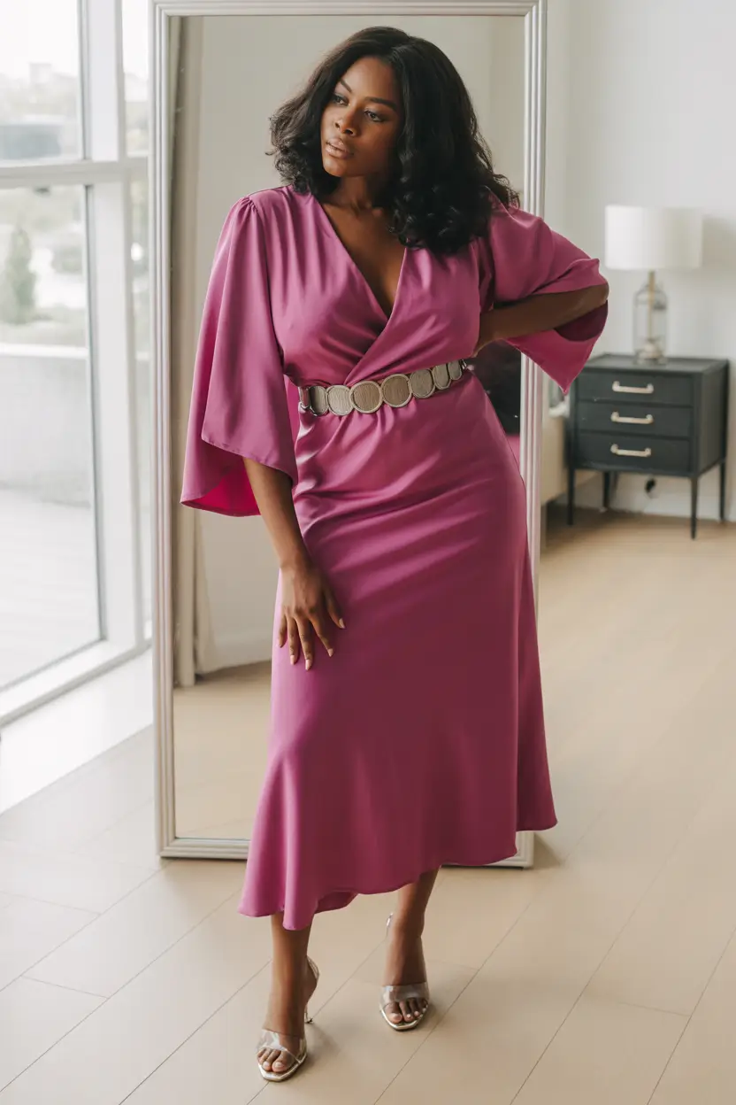 fall outfits for black women Fuchsia Statement with Belted Power