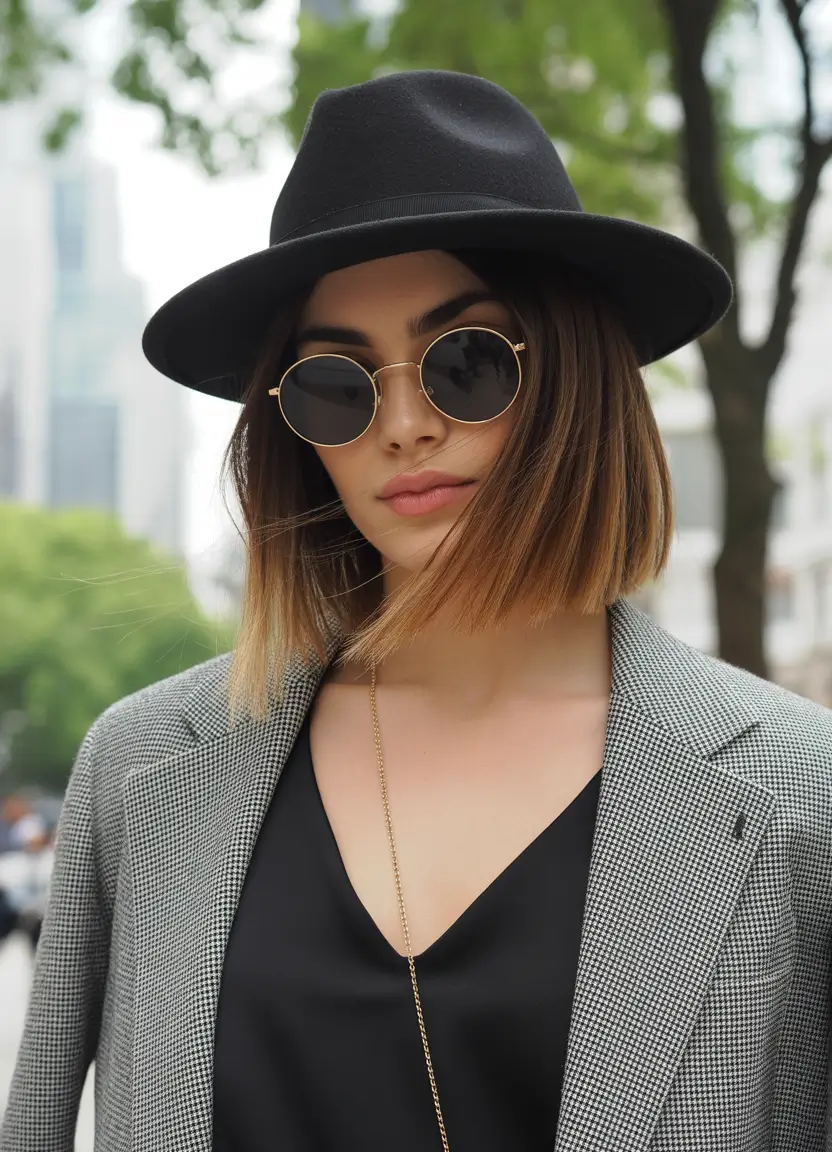 Fall brown hair color Blunt Bob With Toasted Ends
