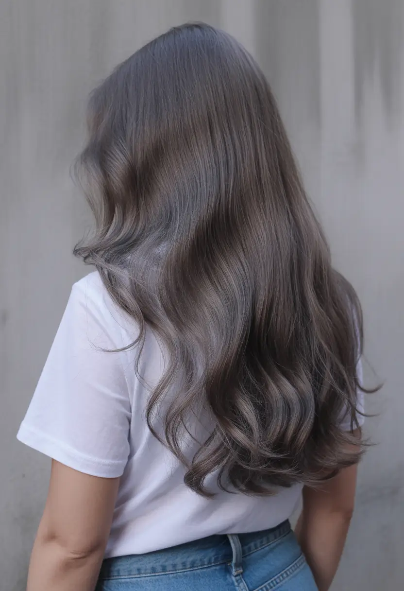 Fall brown hair color Smoky Mushroom Brunette Waves