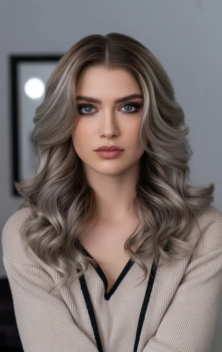 Fall brown hair color Soft Pearl Balayage Glam