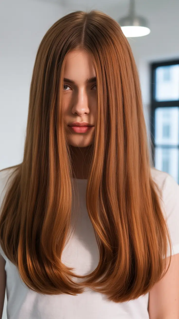 Fall brown hair color Straight Auburn Fall Dream