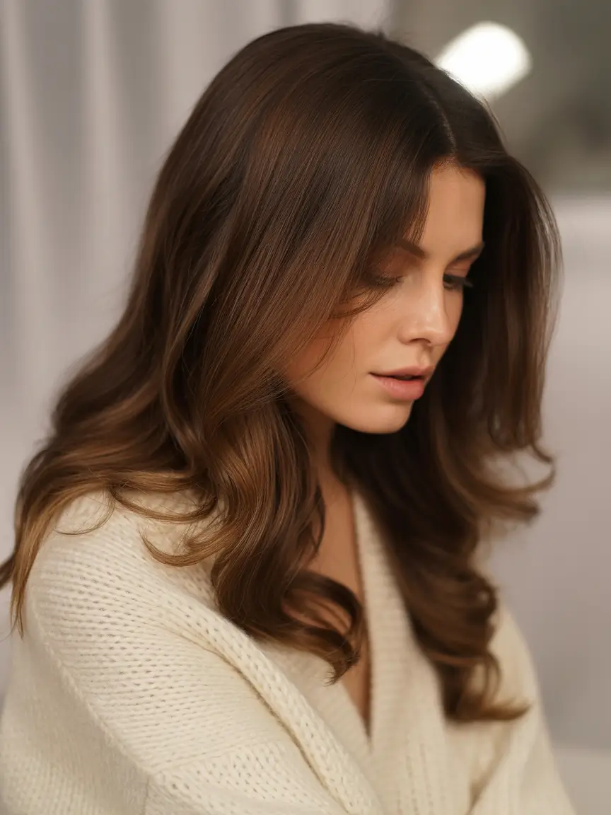 Fall brown hair color Hazelnut Gloss Waves