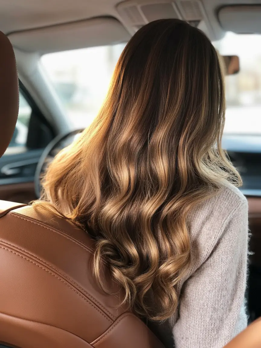 Fall brown hair color Golden Chestnut Blend for Autumn Drives
