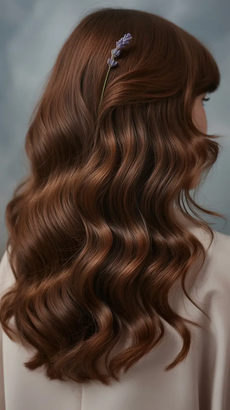 Fall brown hair color Glossy Mocha With Classic Vintage Vibes