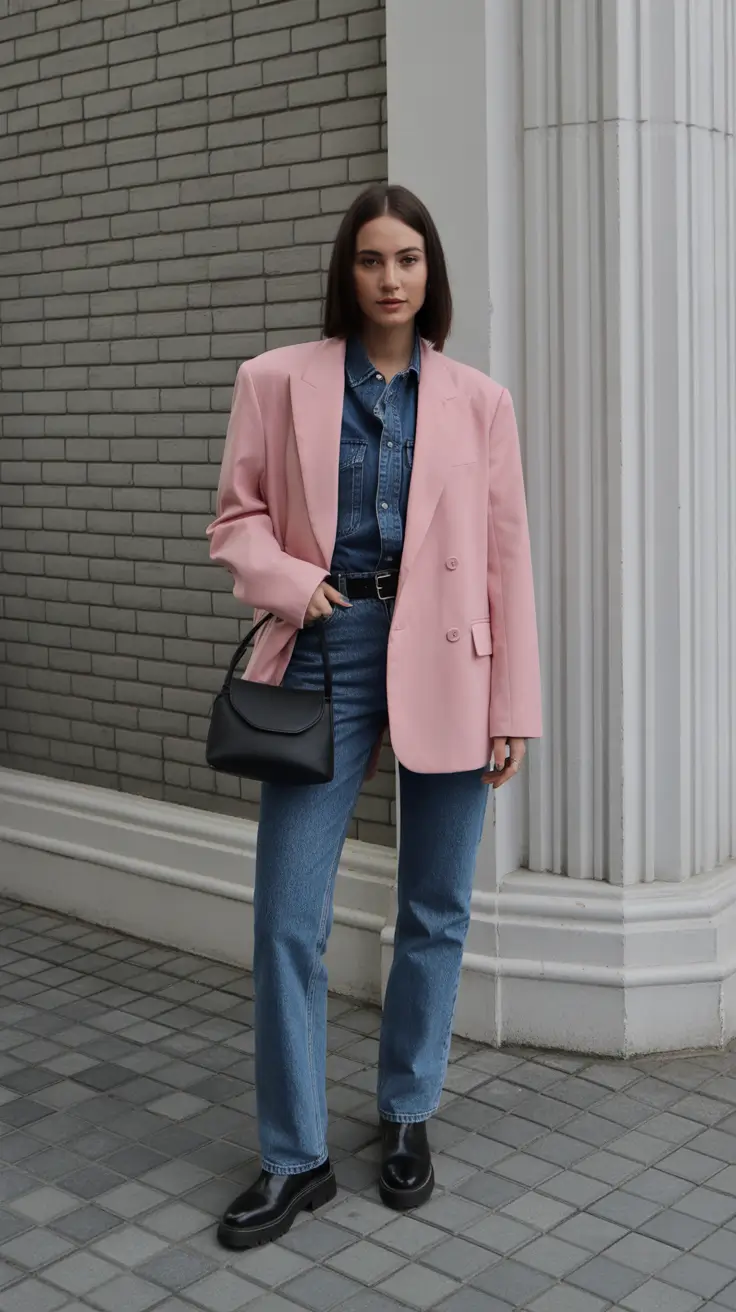 warm fall outfits Denim Done Right (With a Twist)