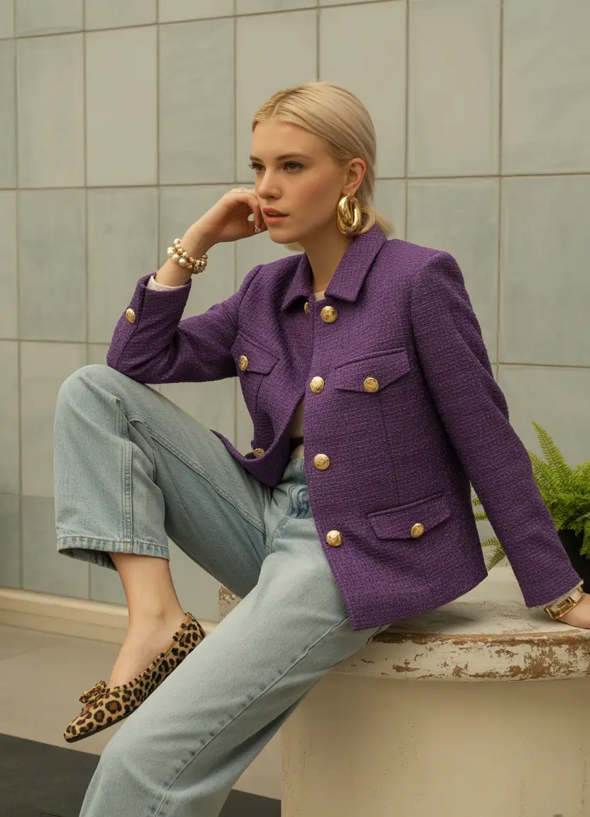 warm fall outfits Retro Royal Energy