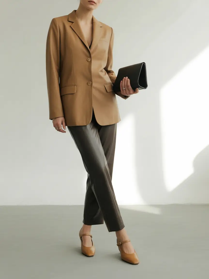 warm fall outfits Sharp Neutrals, Soft Finish
