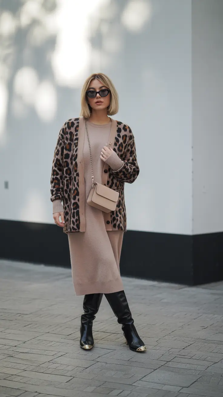 fall office outfits for women Knit Dresses with a Dash of Wild