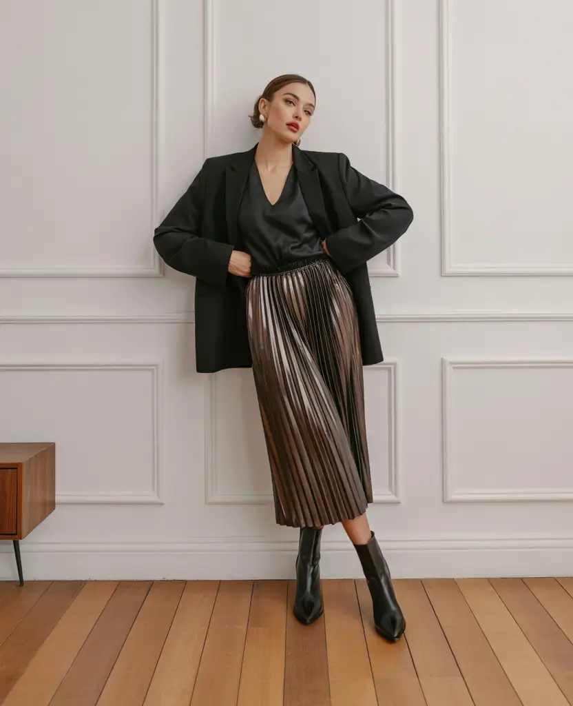 fall office outfits for women Metallic Movement Meets Sharp Tailoring
