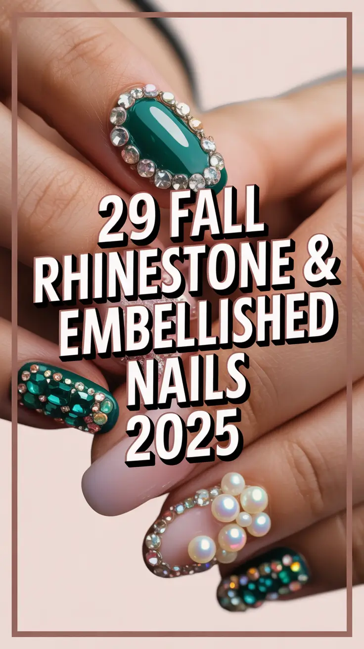 Fall Rhinestone & Embellished Nails 2025: Chic French Tip & Bling Design Ideas