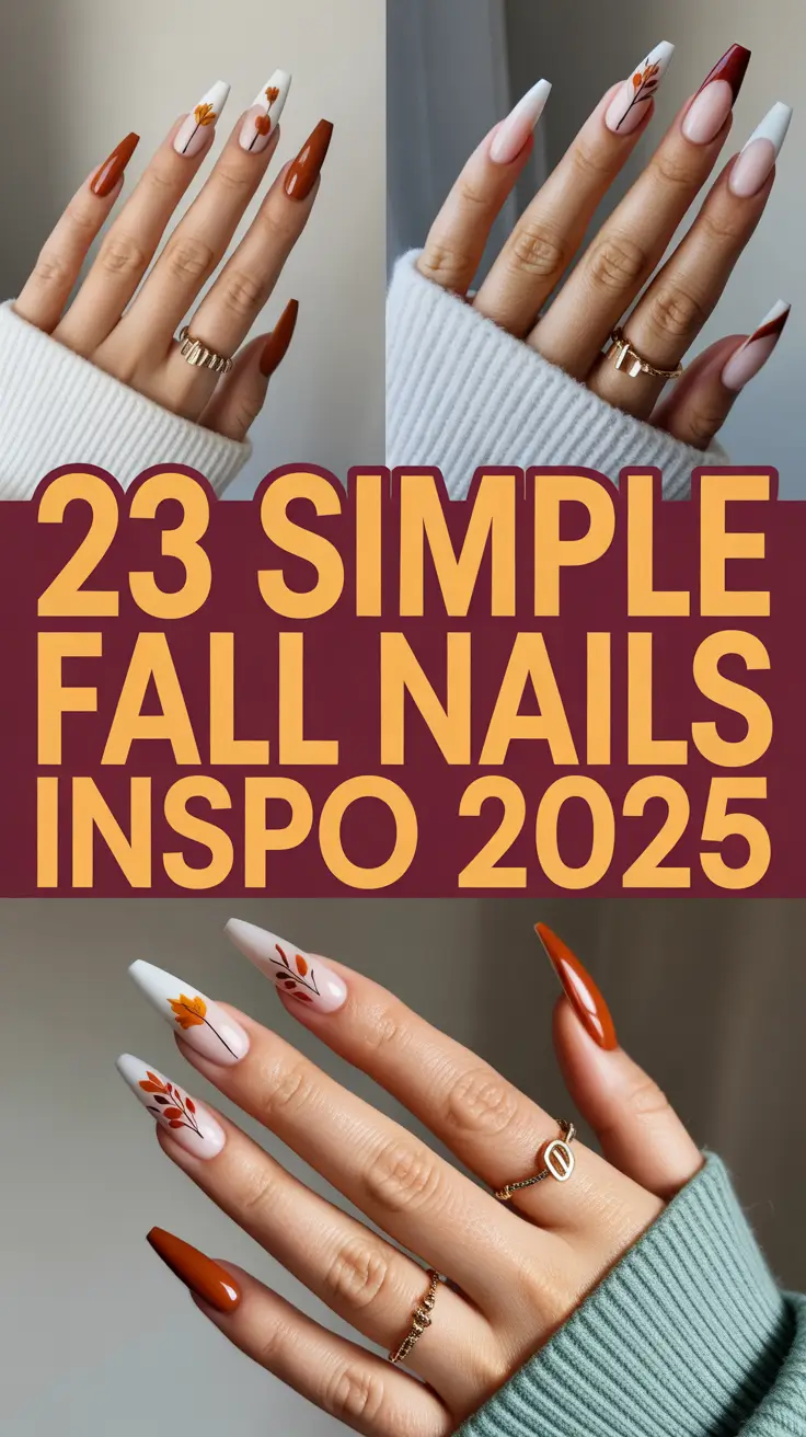 Simple Fall Nails Inspo 2025: Chic Almond & Matte Autumn Designs