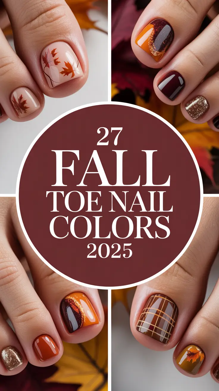 Fall Toe Nail Colors 2025: Chic Autumn Pedicure Ideas & Designs