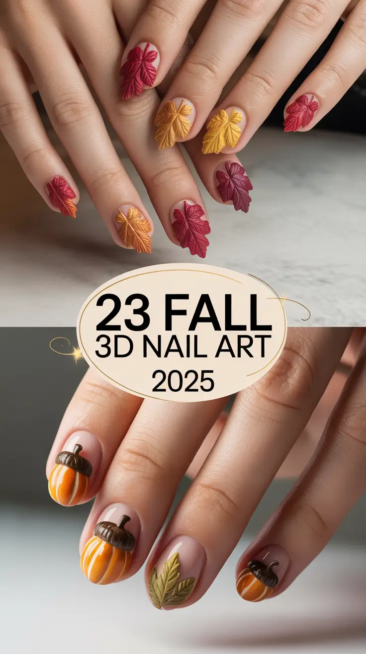 Fall 3D Nail Art 2025: Trendy Designs, Inspo & Ideas for the Season