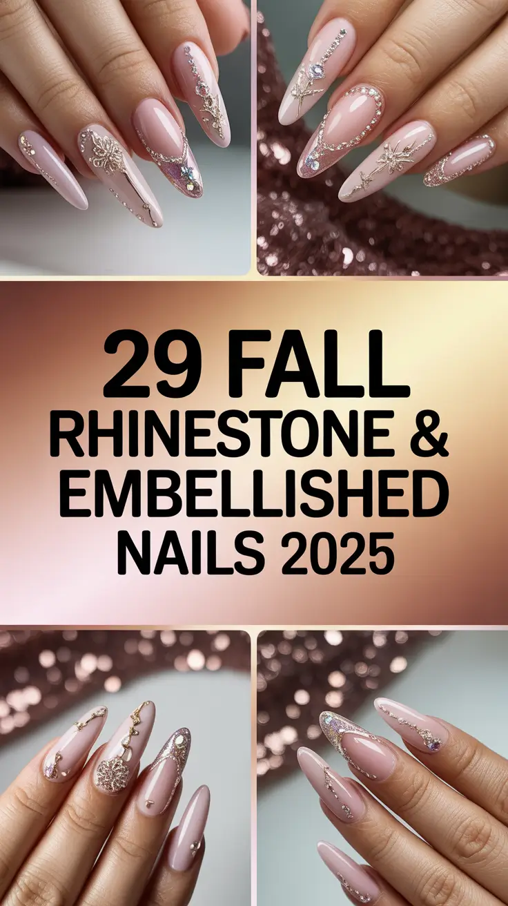 Fall Rhinestone & Embellished Nails 2025: Chic French Tip & Bling Design Ideas