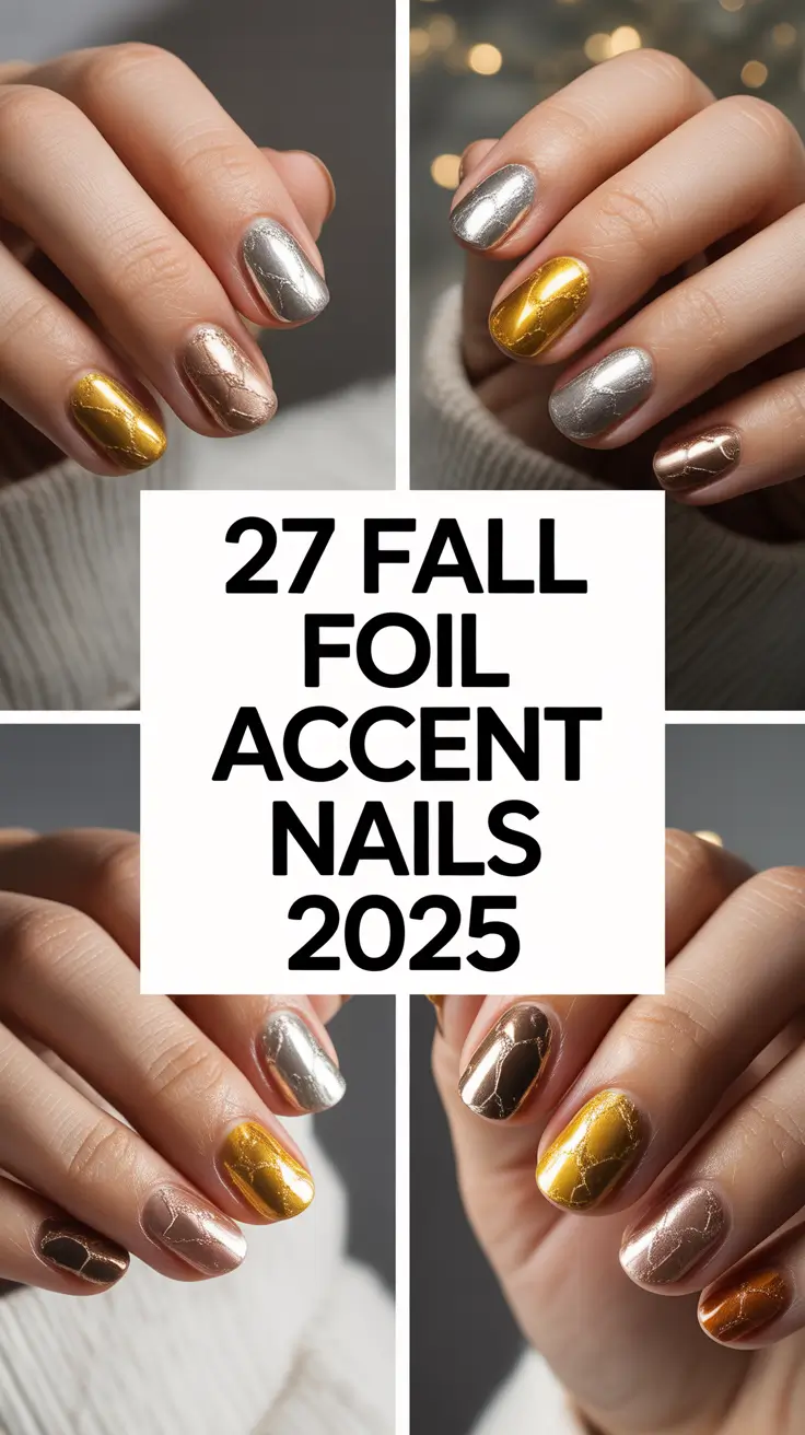 Fall Foil Accent Nails 2025: Chic Gold & Art Designs for Autumn