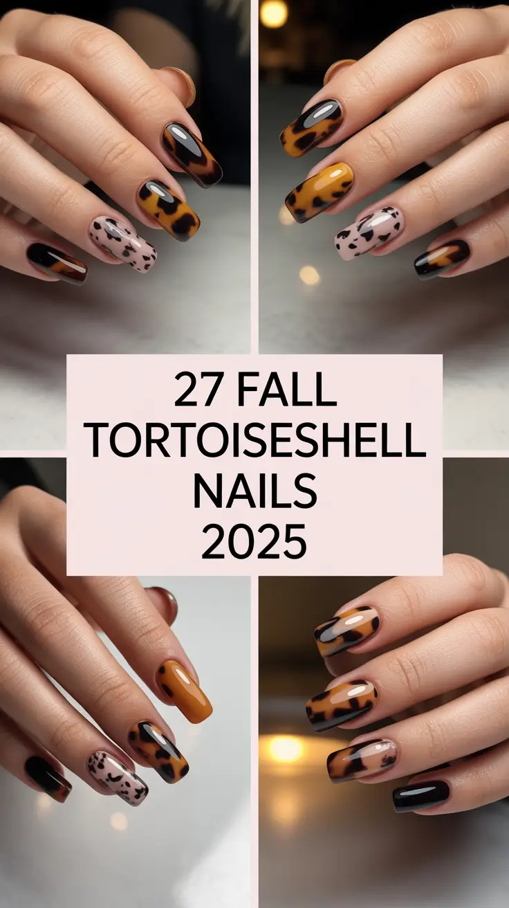 Fall Tortoiseshell Nails 2025: Chic French Tip and Seasonal Design Ideas