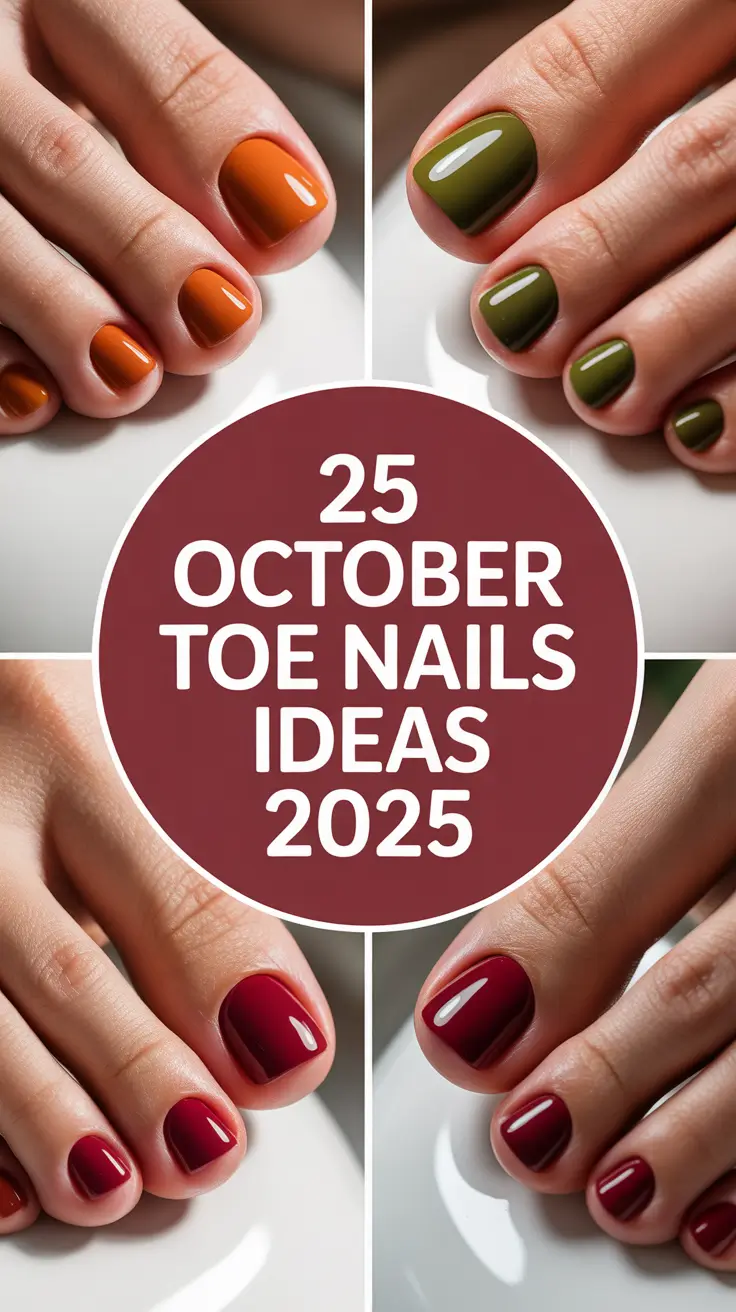 October Toe Nails Ideas 2025: Chic Fall Colors and Stylish Designs