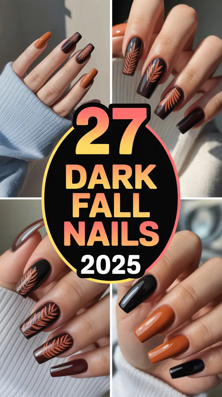 Dark Fall Nails 2025: Inspiring Designs, Shapes, and Colors for the New Season