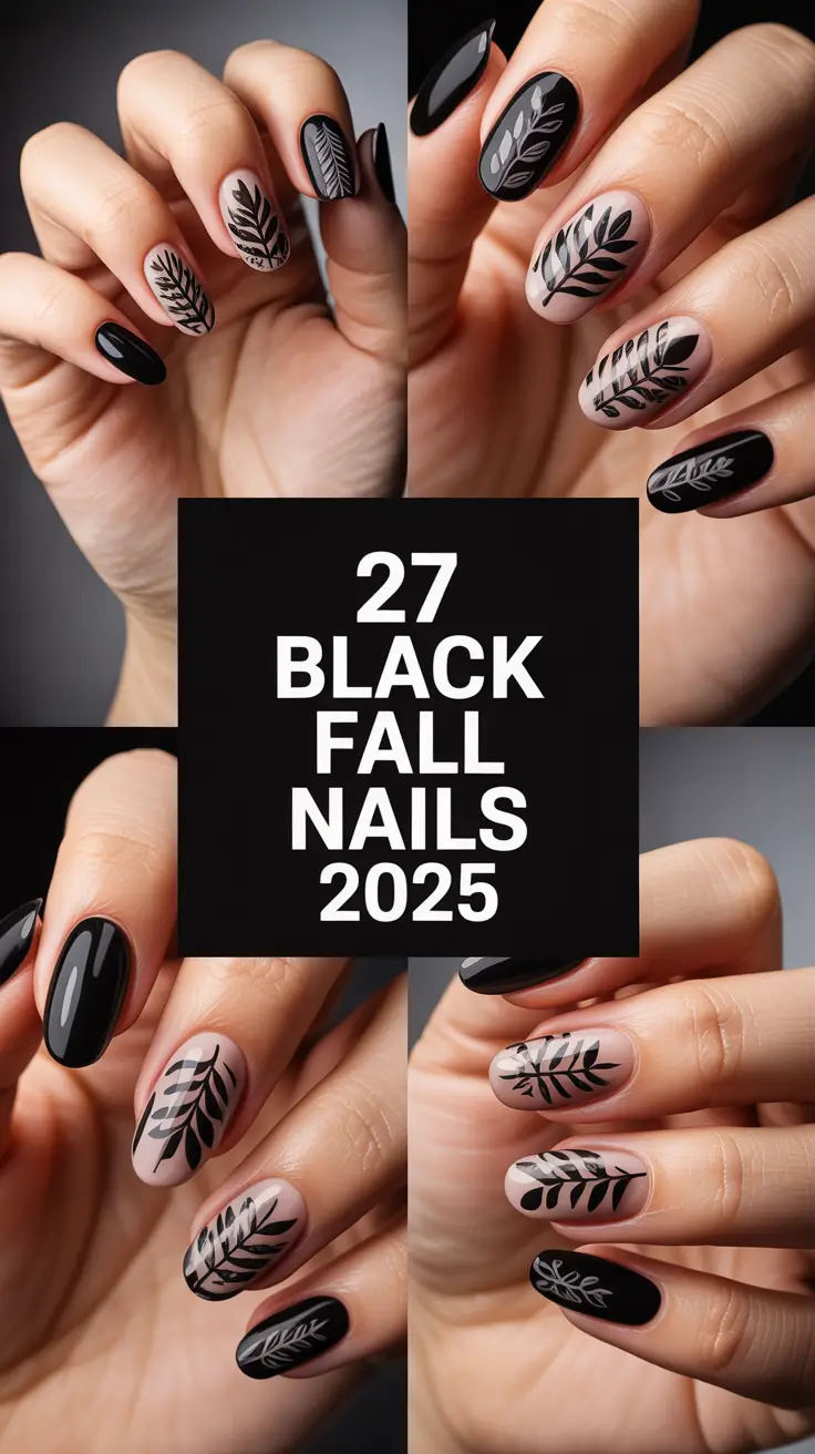Black Fall Nails 2025: Chic Ideas and Inspo for Almond, Short, and Acrylic Designs