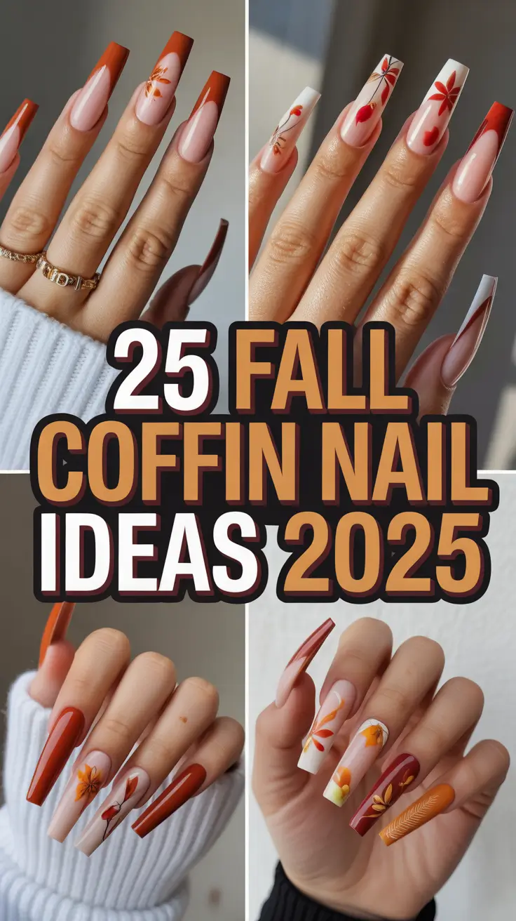 Fall Coffin Nail Ideas 2025 to Try This Autumn: From Cute to Dark & Dramatic