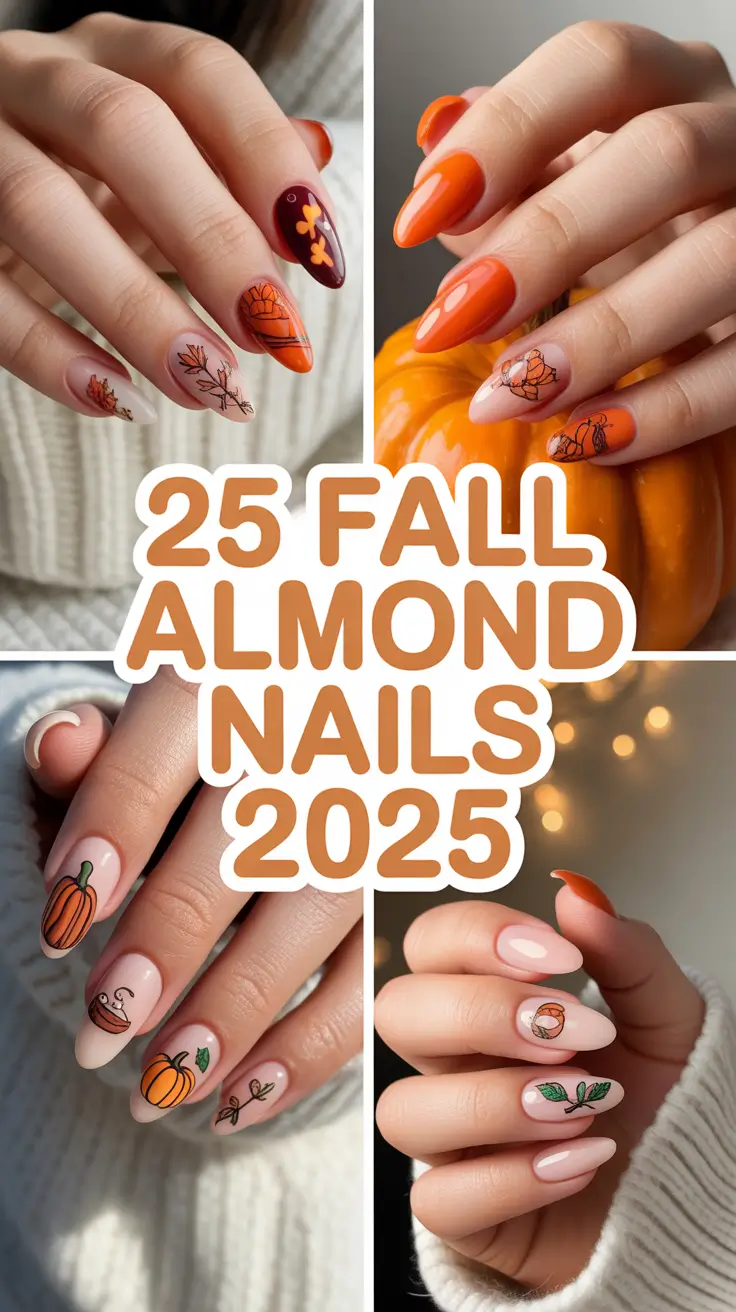 Fall Almond Nails 2025: 20+ Cute and Creative Ideas in Brown, French, and More