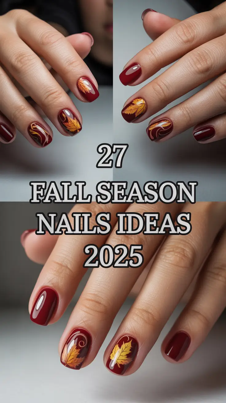 Fall Season Nails Ideas 2025: Classy Designs, Colors & Shapes