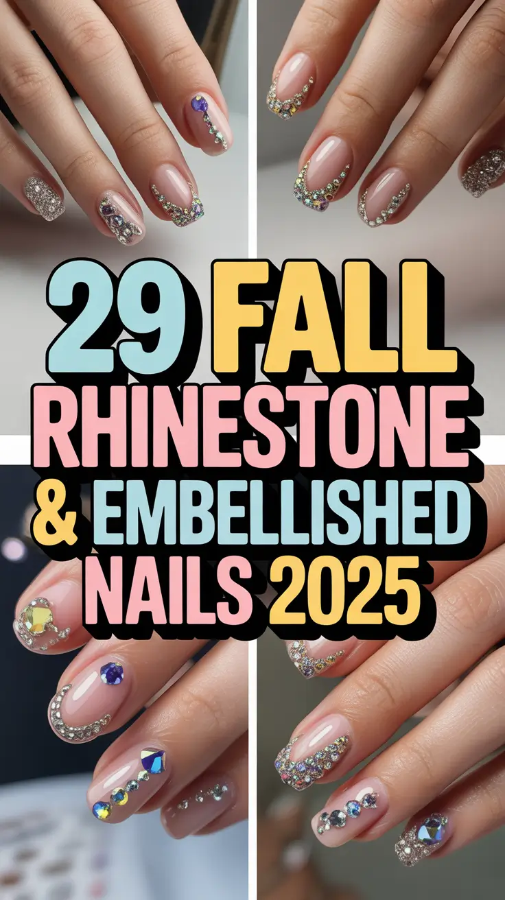 Fall Rhinestone & Embellished Nails 2025: Chic French Tip & Bling Design Ideas