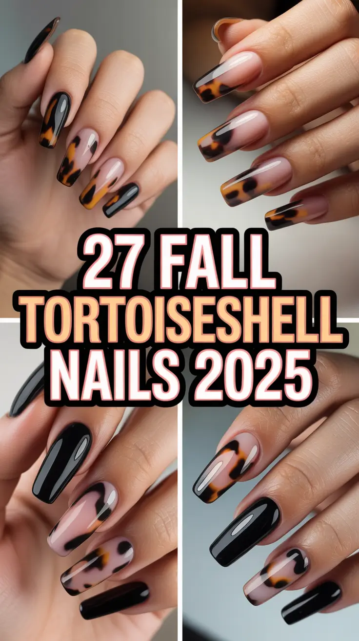 Fall Tortoiseshell Nails 2025: Chic French Tip and Seasonal Design Ideas