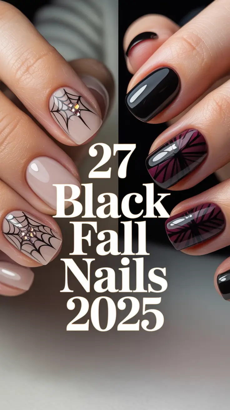 Black Fall Nails 2025: Chic Ideas and Inspo for Almond, Short, and Acrylic Designs