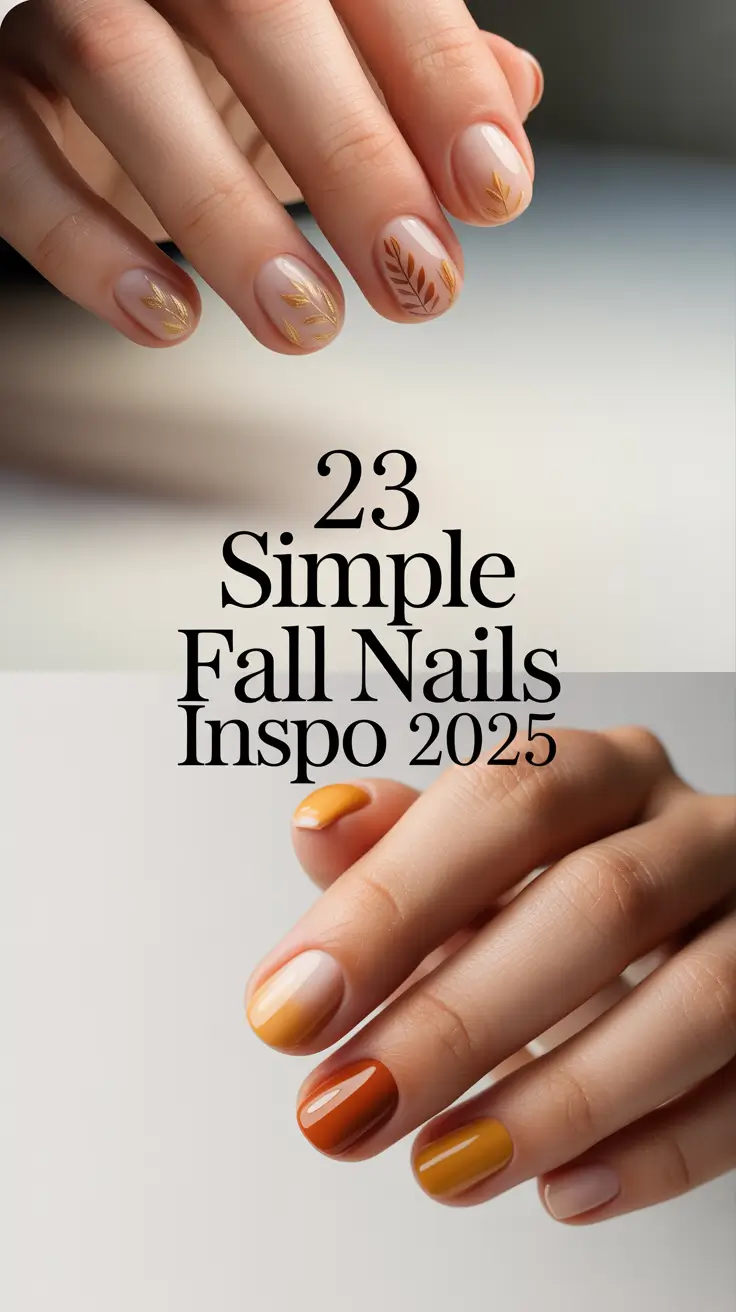 Simple Fall Nails Inspo 2025: Chic Almond & Matte Autumn Designs
