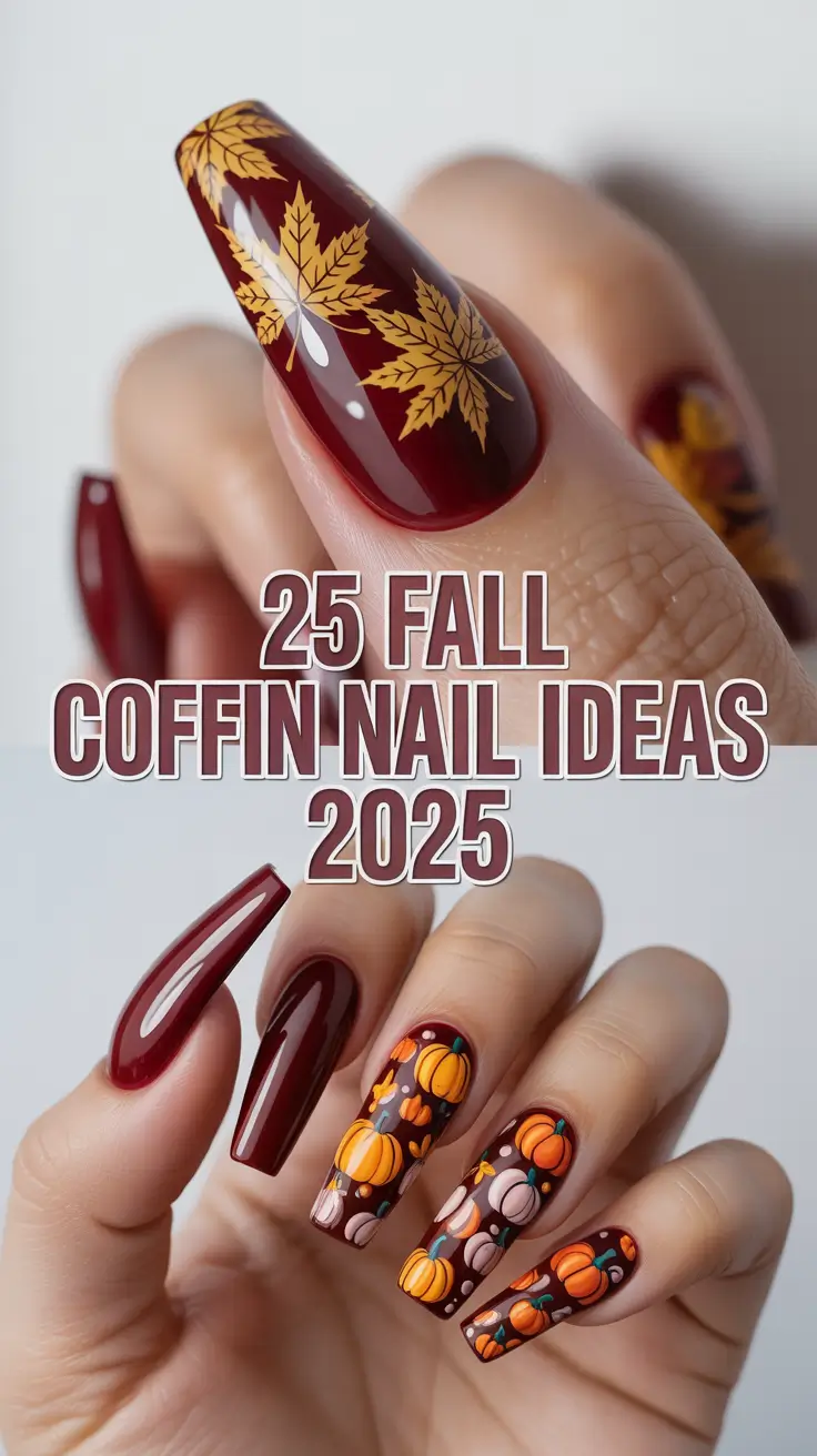 Fall Coffin Nail Ideas 2025 to Try This Autumn: From Cute to Dark & Dramatic