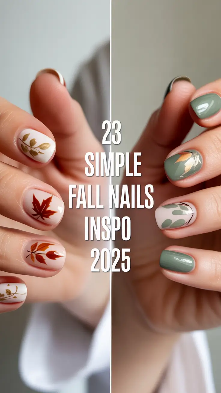 Simple Fall Nails Inspo 2025: Chic Almond & Matte Autumn Designs