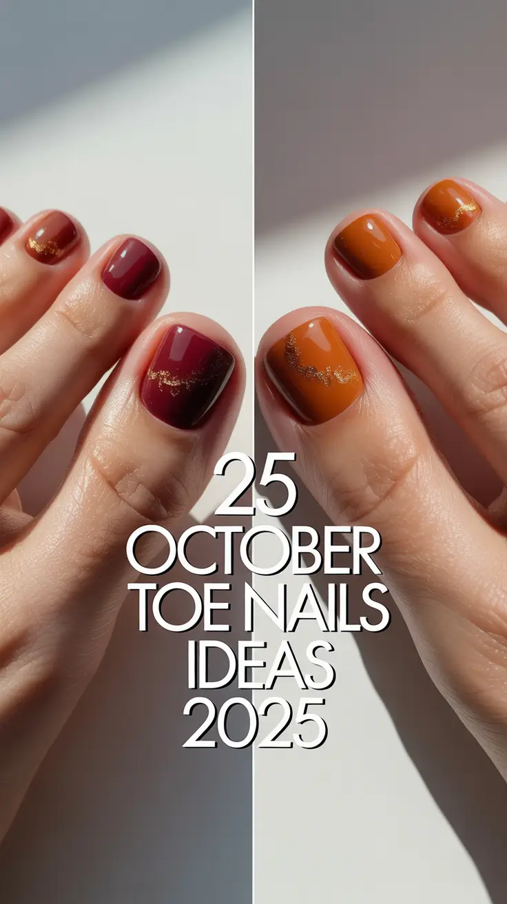 October Toe Nails Ideas 2025: Chic Fall Colors and Stylish Designs