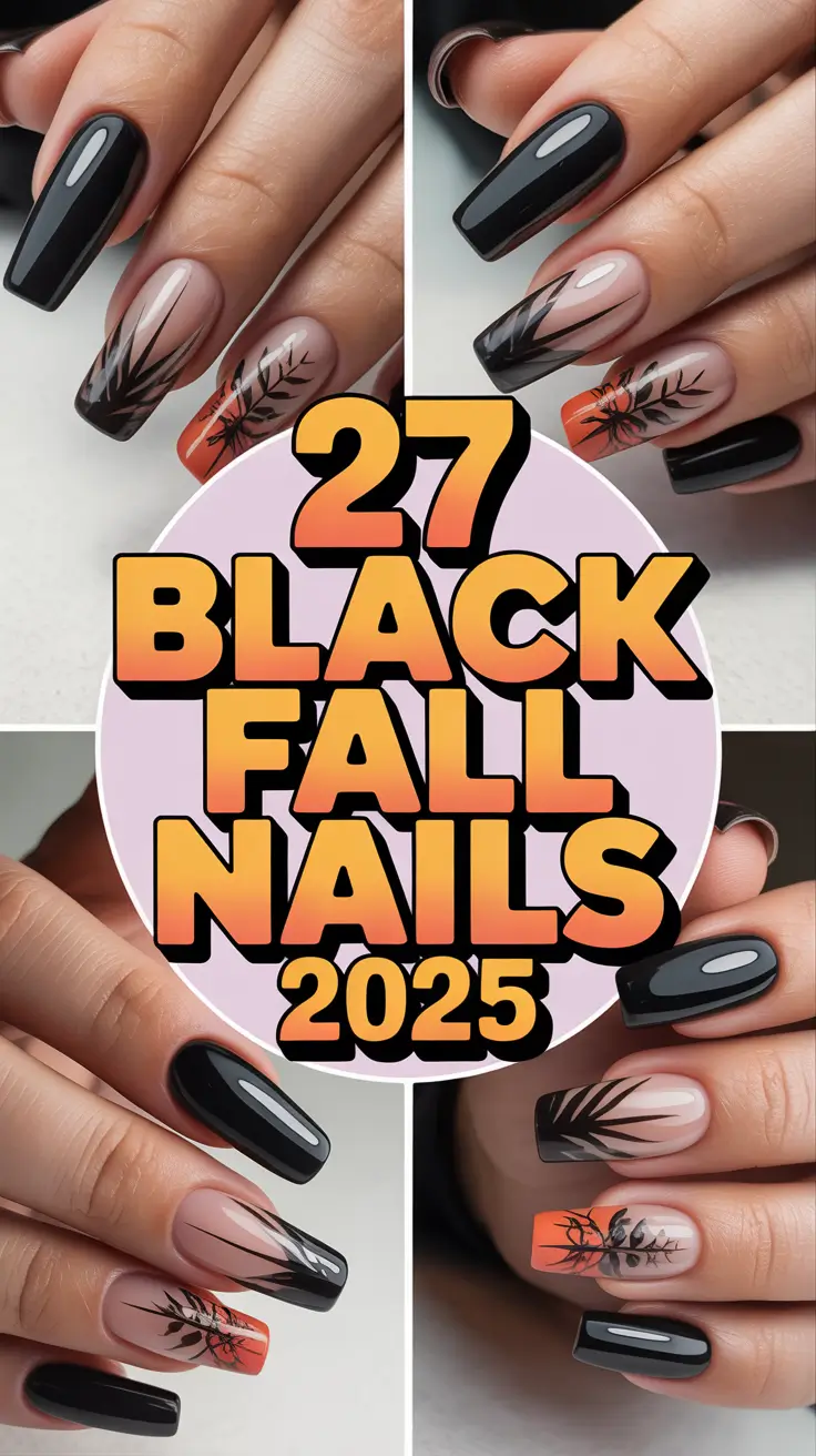 Black Fall Nails 2025: Chic Ideas and Inspo for Almond, Short, and Acrylic Designs
