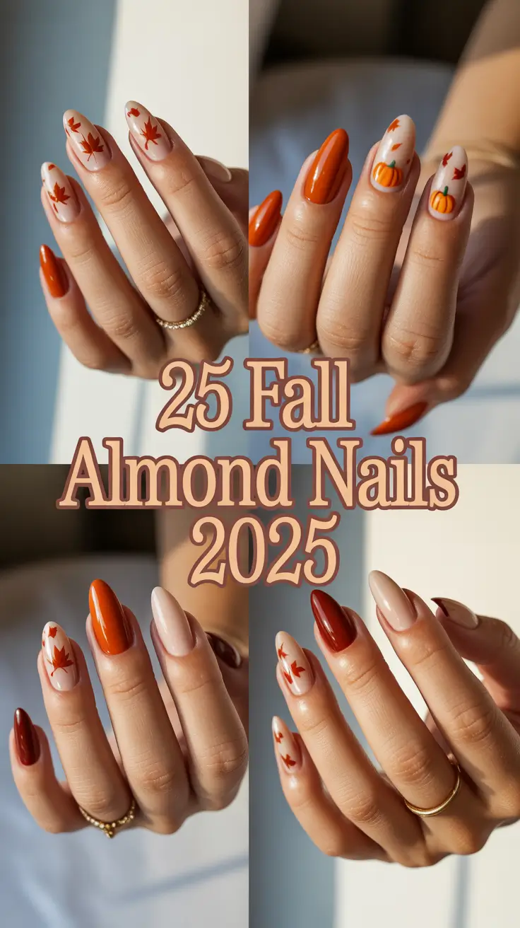 Fall Almond Nails 2025: 20+ Cute and Creative Ideas in Brown, French, and More